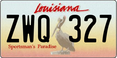 LA license plate ZWQ327