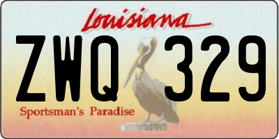 LA license plate ZWQ329