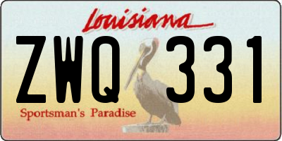 LA license plate ZWQ331