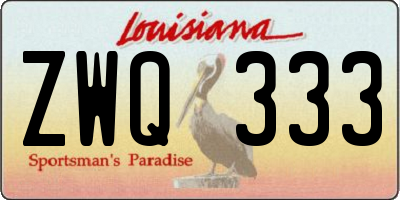 LA license plate ZWQ333