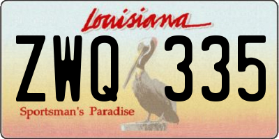 LA license plate ZWQ335