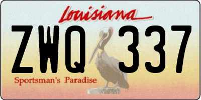 LA license plate ZWQ337