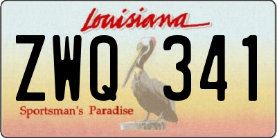 LA license plate ZWQ341