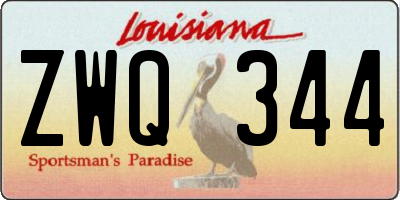 LA license plate ZWQ344