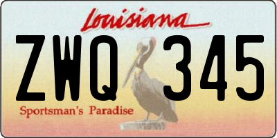 LA license plate ZWQ345