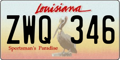 LA license plate ZWQ346