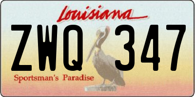 LA license plate ZWQ347