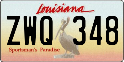 LA license plate ZWQ348