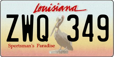 LA license plate ZWQ349