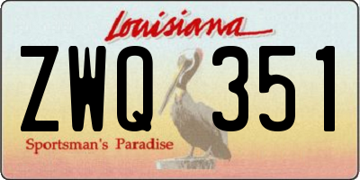 LA license plate ZWQ351