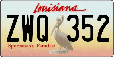 LA license plate ZWQ352