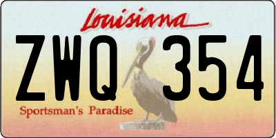 LA license plate ZWQ354