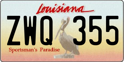 LA license plate ZWQ355