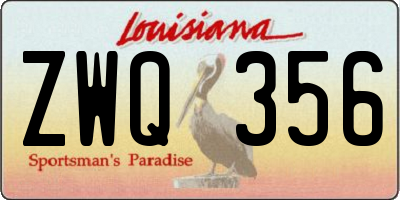 LA license plate ZWQ356