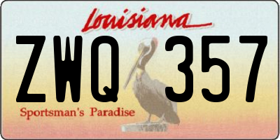 LA license plate ZWQ357