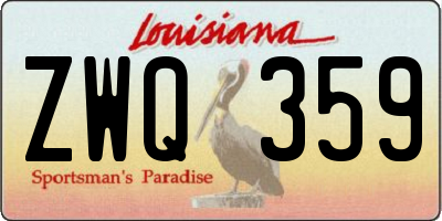 LA license plate ZWQ359