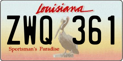 LA license plate ZWQ361