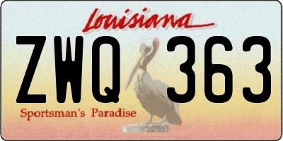 LA license plate ZWQ363