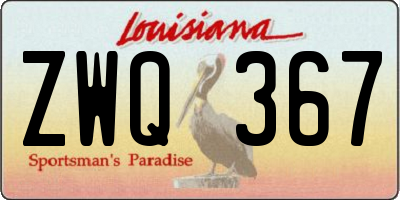 LA license plate ZWQ367