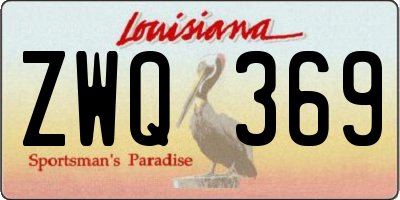 LA license plate ZWQ369