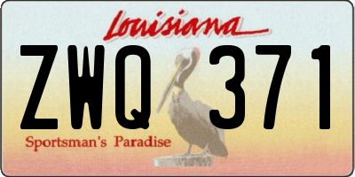 LA license plate ZWQ371