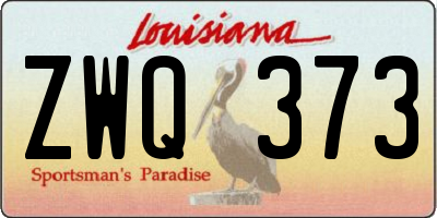 LA license plate ZWQ373