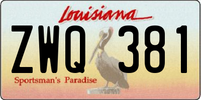 LA license plate ZWQ381