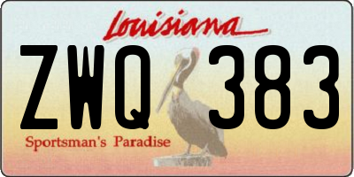 LA license plate ZWQ383