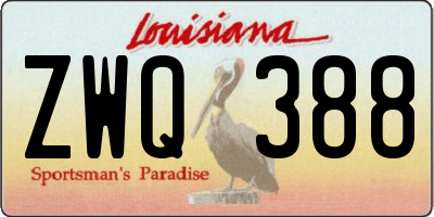 LA license plate ZWQ388