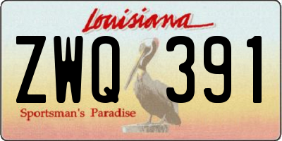 LA license plate ZWQ391