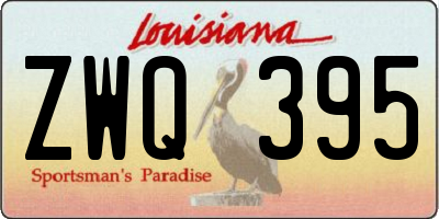 LA license plate ZWQ395