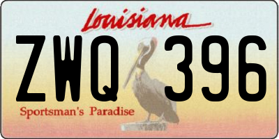 LA license plate ZWQ396