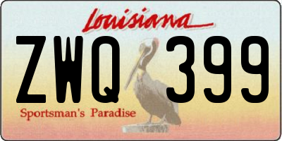 LA license plate ZWQ399