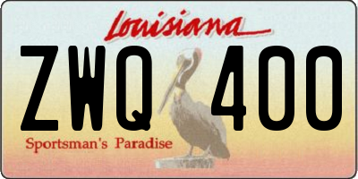 LA license plate ZWQ400