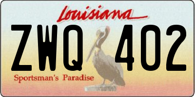 LA license plate ZWQ402