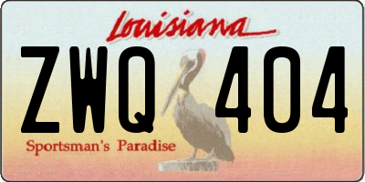 LA license plate ZWQ404