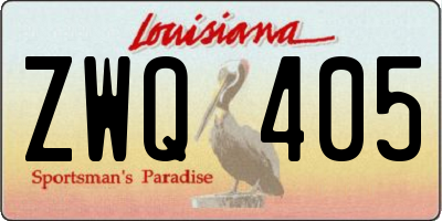 LA license plate ZWQ405