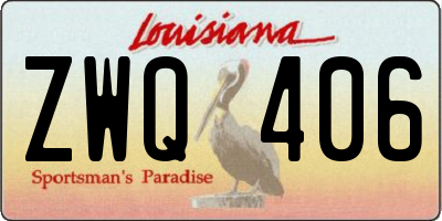 LA license plate ZWQ406