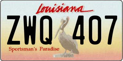 LA license plate ZWQ407