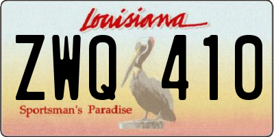 LA license plate ZWQ410