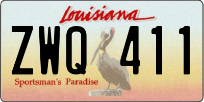 LA license plate ZWQ411