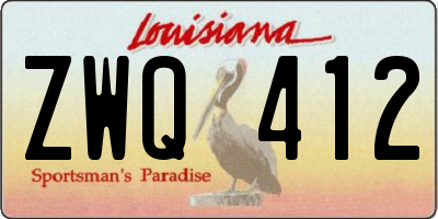 LA license plate ZWQ412