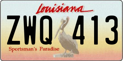 LA license plate ZWQ413