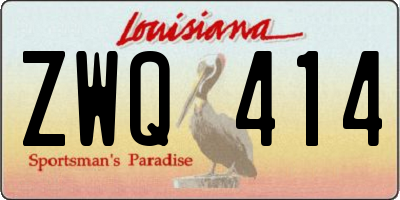 LA license plate ZWQ414