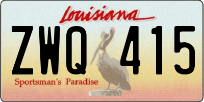 LA license plate ZWQ415