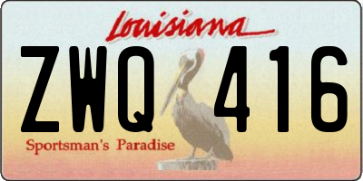 LA license plate ZWQ416