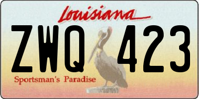 LA license plate ZWQ423