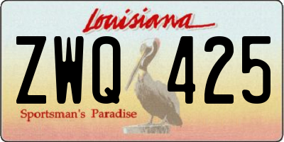 LA license plate ZWQ425