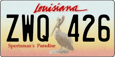 LA license plate ZWQ426