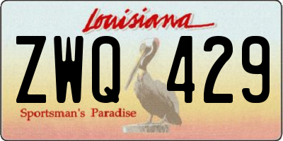 LA license plate ZWQ429